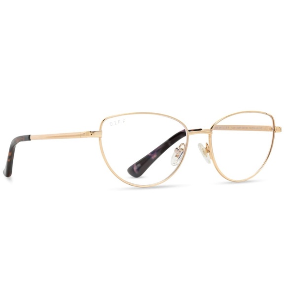 DIFF Keri Blue Light Glasses Gold Tortoise Frames Blue Light Technology Lens NWT - Picture 2 of 8